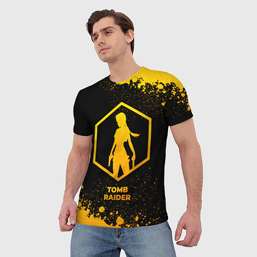 Мужская футболка Tomb Raider - gold gradient / 3D-принт – фото 3