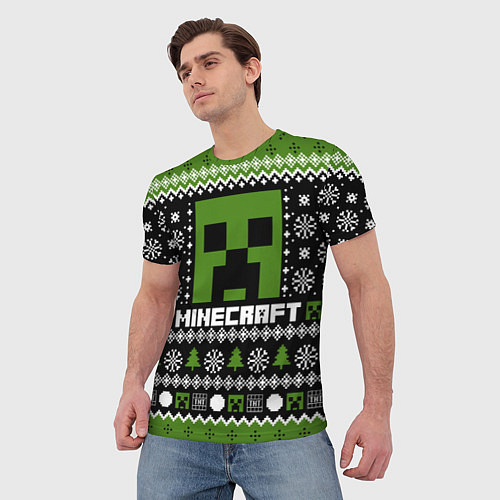 Мужская футболка Minecraft christmas sweater / 3D-принт – фото 3