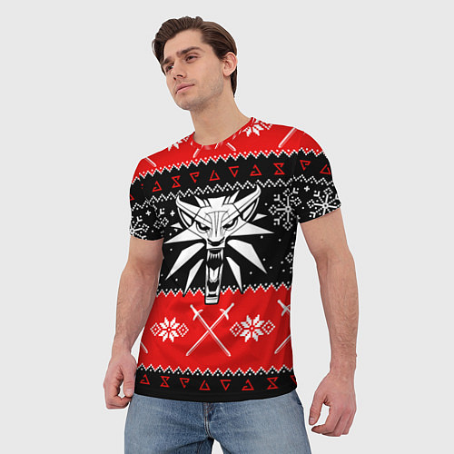 Мужская футболка The Witcher christmas sweater / 3D-принт – фото 3