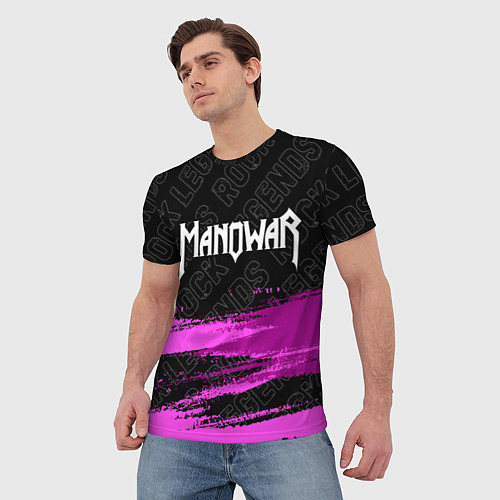 Мужская футболка Manowar rock legends посередине / 3D-принт – фото 3