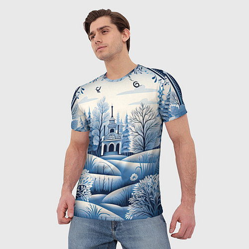 Мужская футболка Пушистые завитки / 3D-принт – фото 3