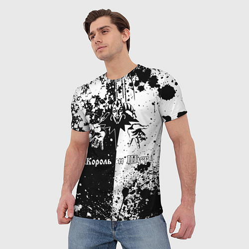 Мужская футболка Король и шут - черно-белая абстракция / 3D-принт – фото 3