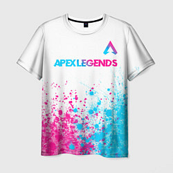 Футболка мужская Apex Legends neon gradient style посередине, цвет: 3D-принт