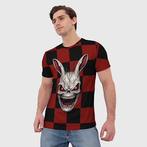 Мужская футболка Зубастый кролик / 3D-принт – фото 3