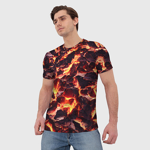 Мужская футболка Бурлящая лава / 3D-принт – фото 3