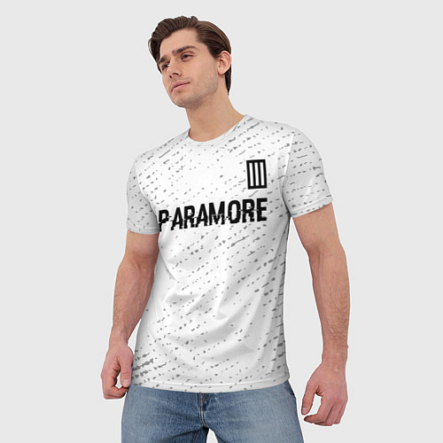 Мужская футболка Paramore glitch на светлом фоне посередине / 3D-принт – фото 3
