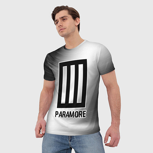 Мужская футболка Paramore glitch на светлом фоне / 3D-принт – фото 3