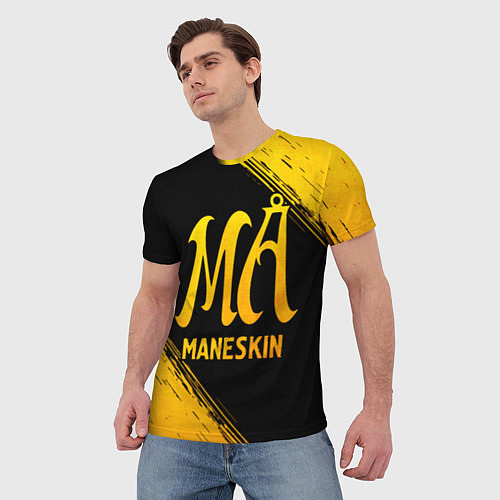Мужская футболка Maneskin - gold gradient / 3D-принт – фото 3