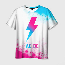 Футболка мужская AC DC neon gradient style, цвет: 3D-принт