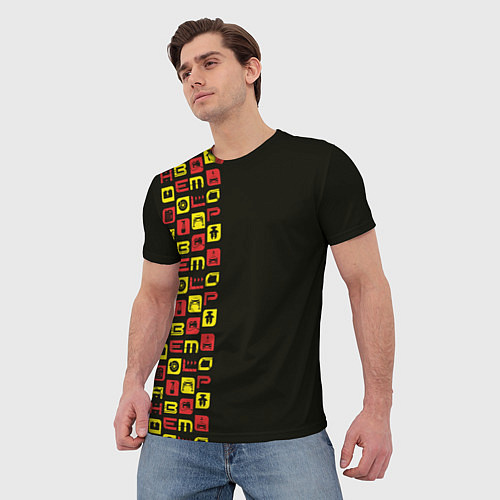 Мужская футболка Протекторный след лого / 3D-принт – фото 3