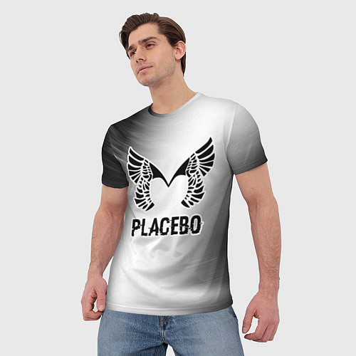 Мужская футболка Placebo glitch на светлом фоне / 3D-принт – фото 3