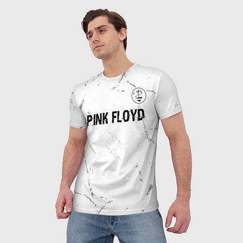 Мужская футболка Pink Floyd glitch на светлом фоне посередине / 3D-принт – фото 3