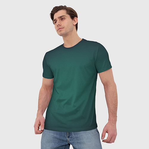 Мужская футболка Зелёные крылья и чешуйчатый хвост / 3D-принт – фото 3
