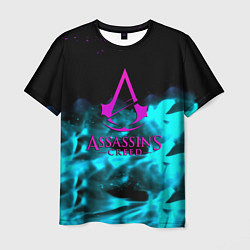 Футболка мужская Assassins Creed flame neon, цвет: 3D-принт