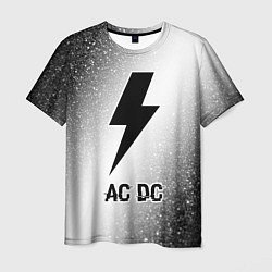Футболка мужская AC DC glitch на светлом фоне, цвет: 3D-принт