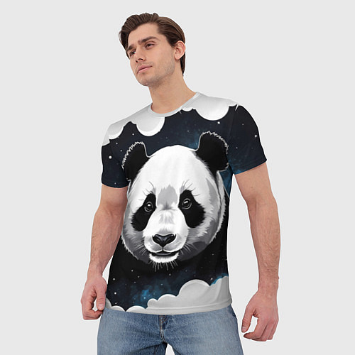 Мужская футболка Панда портрет / 3D-принт – фото 3