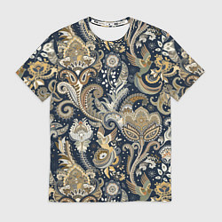 Футболка мужская Индийские этнические узоры пейсли, цвет: 3D-принт