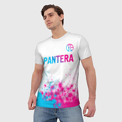 Футболка мужская Pantera neon gradient style посередине, цвет: 3D-принт — фото 2