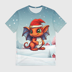 Футболка мужская Символ нового 2024 года дракон, цвет: 3D-принт