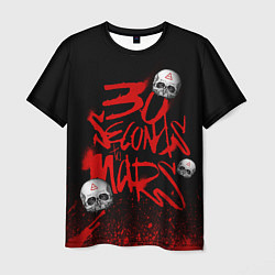 Футболка мужская Thirty seconds to mars skulls, цвет: 3D-принт