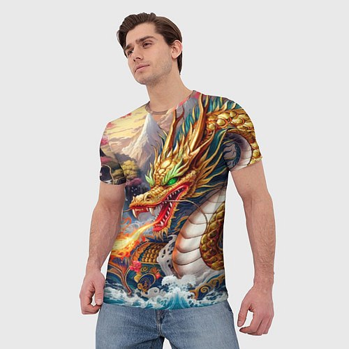Мужская футболка Dragon tattoo - irezumi / 3D-принт – фото 3