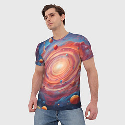 Футболка мужская Галактика в спирали, цвет: 3D-принт — фото 2