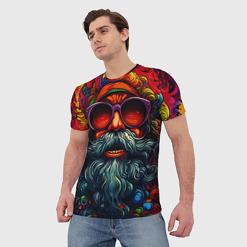 Мужская футболка Хайповый дед Мороз / 3D-принт – фото 3