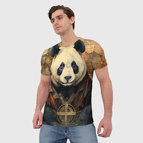 Мужская футболка Панда арт-портрет / 3D-принт – фото 3