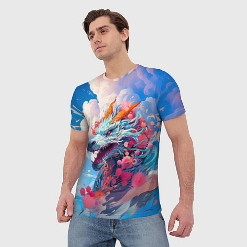 Мужская футболка Небесный дракон / 3D-принт – фото 3