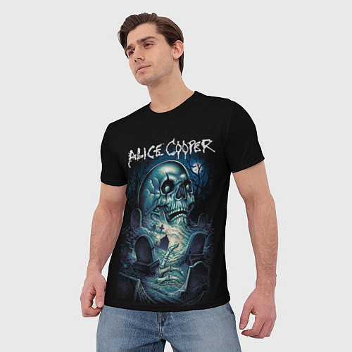 Мужская футболка Night skull Alice Cooper / 3D-принт – фото 3