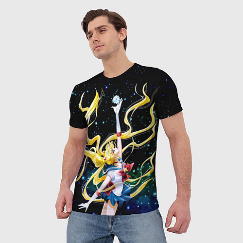 Мужская футболка Сейлор Мун - космос / 3D-принт – фото 3