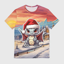 Футболка мужская Символ года 2024 милый дракон, цвет: 3D-принт