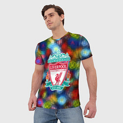 Футболка мужская Liverpool все logo неон, цвет: 3D-принт — фото 2