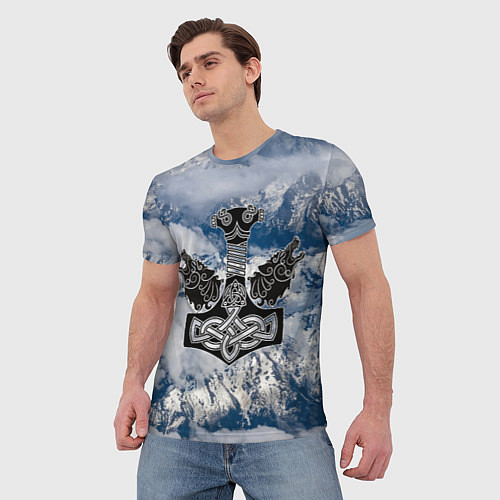 Мужская футболка Северные волки в символике / 3D-принт – фото 3