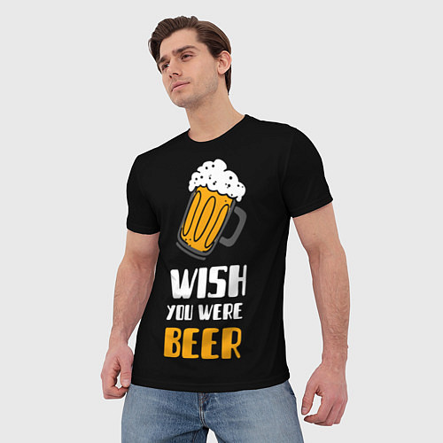 Мужская футболка Wish you were beer / 3D-принт – фото 3