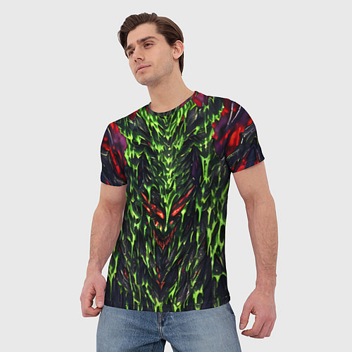 Мужская футболка Green and red slime / 3D-принт – фото 3
