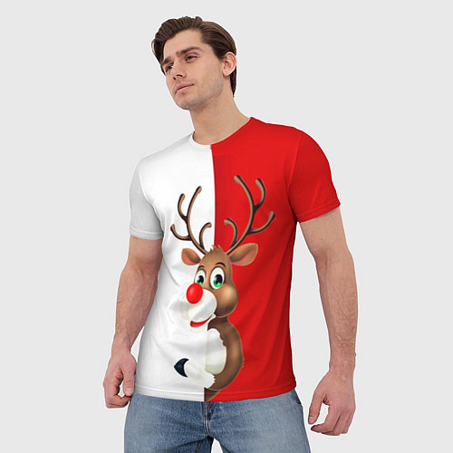 Мужская футболка Christmas deer art / 3D-принт – фото 3