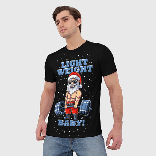 Мужская футболка Santa Claus - light weight baby / 3D-принт – фото 3