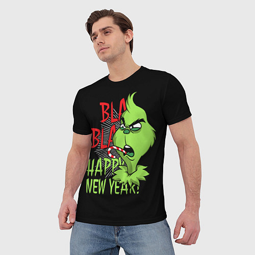 Мужская футболка Grinch - happy New Year / 3D-принт – фото 3