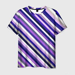 Футболка мужская Полосы фиолетовые диагональ, цвет: 3D-принт