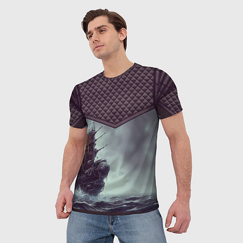 Мужская футболка Льдистый стимпанк / 3D-принт – фото 3