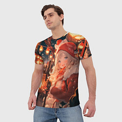 Футболка мужская Новогодняя подруга, цвет: 3D-принт — фото 2