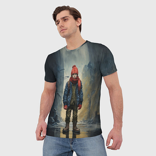 Мужская футболка Юный хулиган в тяжелых ботинках / 3D-принт – фото 3