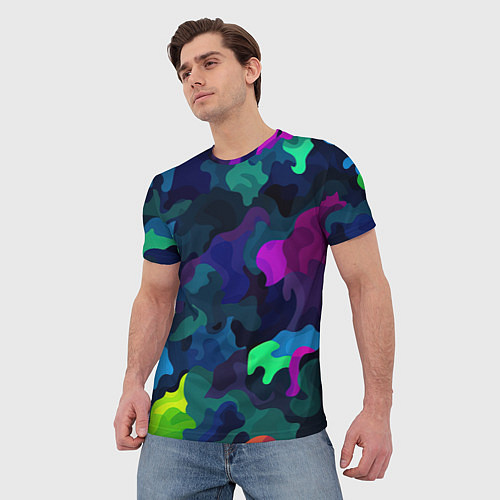 Мужская футболка Хаотичный камуфляж / 3D-принт – фото 3