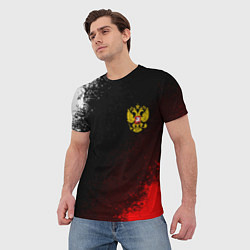Футболка мужская Герб РФ краски империи, цвет: 3D-принт — фото 2