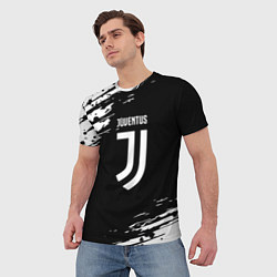 Футболка мужская Juventus спорт краски, цвет: 3D-принт — фото 2