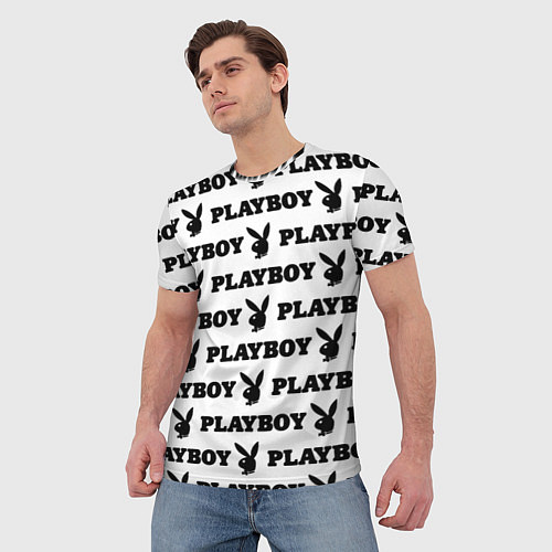 Мужская футболка Playboy rabbit / 3D-принт – фото 3