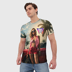 Футболка мужская Девушка GTA 6, цвет: 3D-принт — фото 2