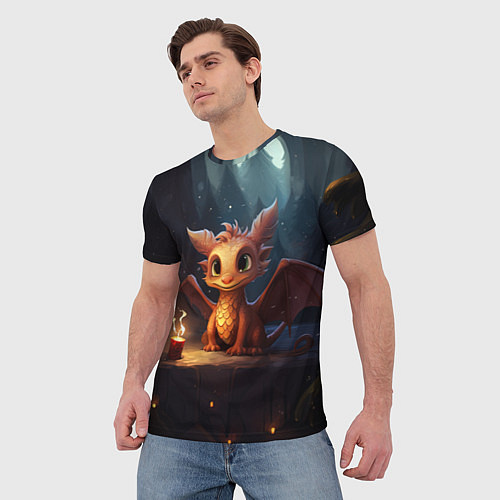 Мужская футболка Загадочный звездокрыл дракон / 3D-принт – фото 3
