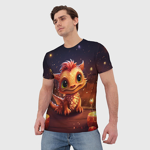 Мужская футболка Чудо хранитель праздника дракон / 3D-принт – фото 3